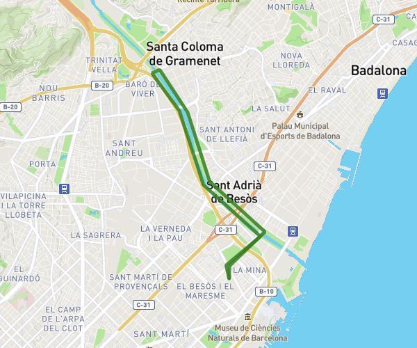 balsa didáctica desde Sant Adrià de Besòs