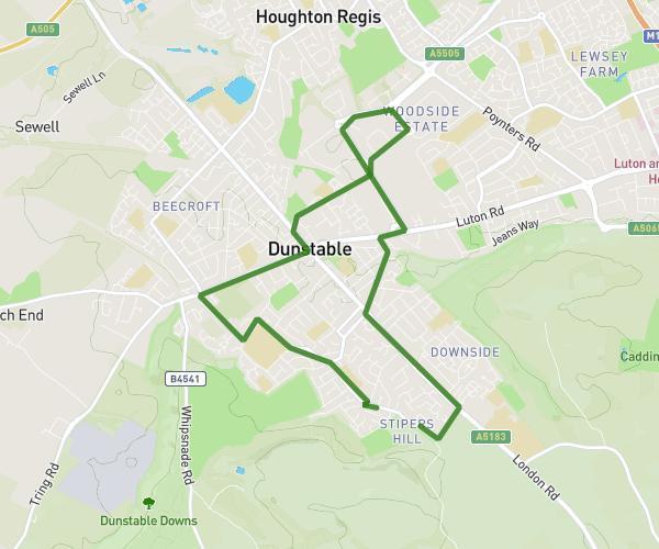 From Dunstable to LU6 3LQ