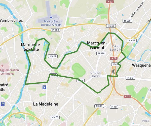 De Marcq-en-Barœul à 16 Place Maxence Van der Meersch